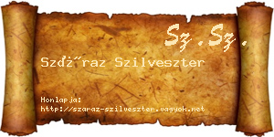 Száraz Szilveszter névjegykártya