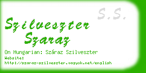 szilveszter szaraz business card